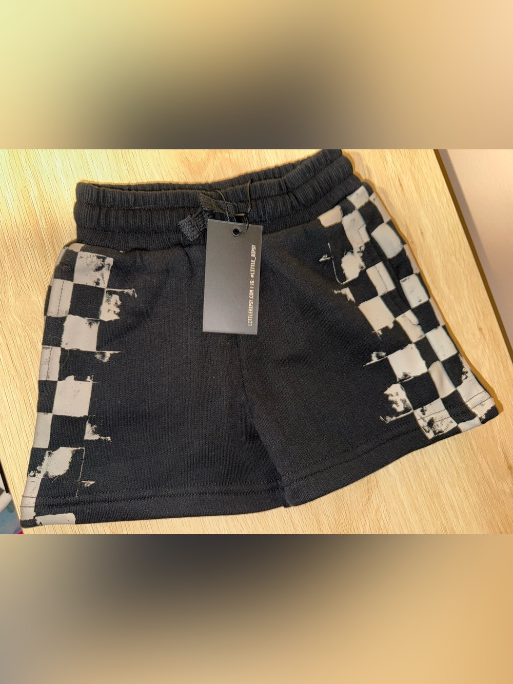 Little Bipsy Black and White Checkerboard Kids Shorts